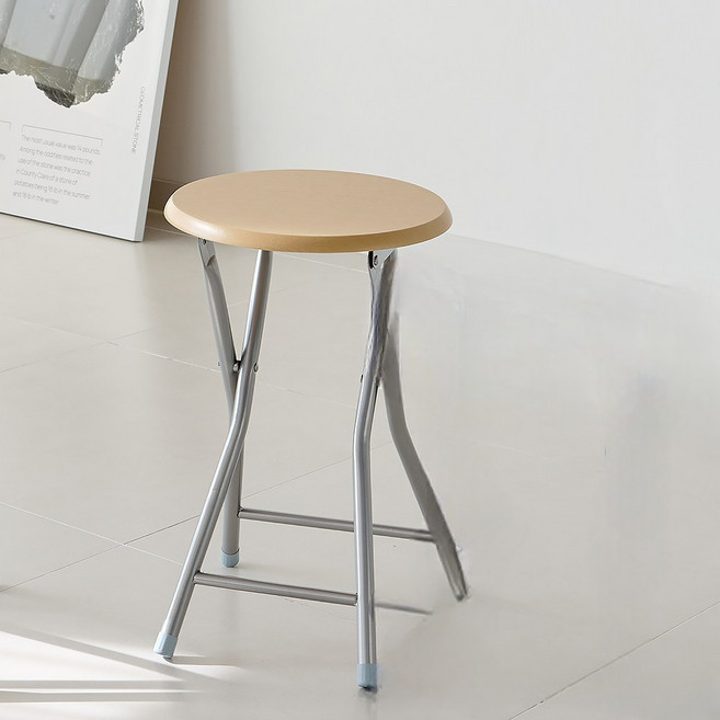 오스본가구 로디 스툴 의자 간이 의자 보조 의자 미니 스툴 접이식 스툴 접이식 의자, 내추럴, 1개