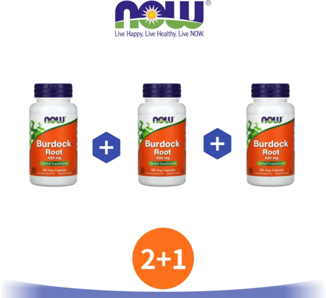 2+1 나우푸드 Burdock Root 버독 우엉 뿌리 430mg 100캡슐, 100정 - 쿠팡