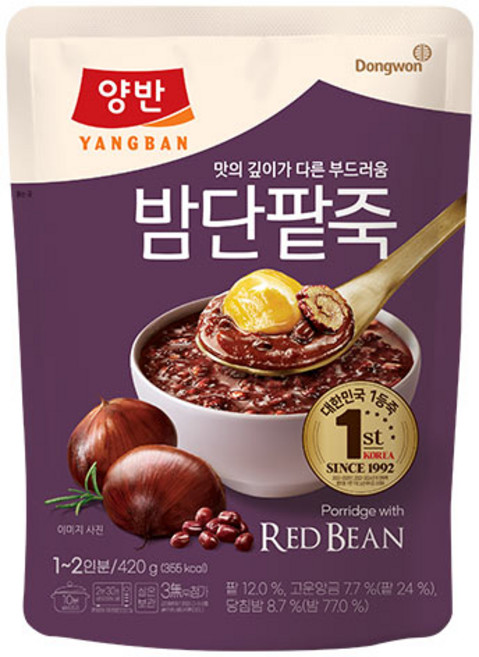 양반죽 밤단팥죽 파우치 420g, 10개