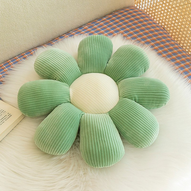 허니잼 예쁜 꽃 쿠션 모찌 방석 사무실 의자 엉덩이방석 35cm, 그린