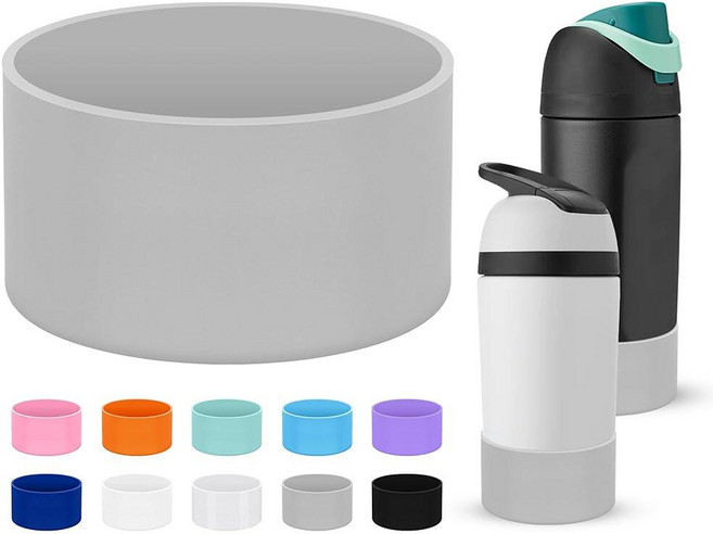Mokoart Silicone Boot Compatible with Owala Kids Water Bottle 16/14 oz Anti-Slip Rubber Bottom Pr, 회색