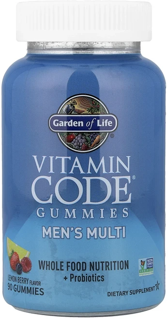 단백질 비타민 철분 마그내슘 칼슘 Garden of Life Vitamin Code 구미젤리 남성용 종합비타민 레몬 베리 구미젤리 90개 고루고루섭취해주세요, GardenofLifeVitaminCode구미젤리남성용, 1개 - 쿠팡