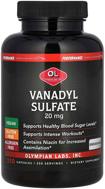 Olympian Labs 바나딜 설페이트 20mg 캡슐 250정 OLY-10061, 1개 - 쿠팡