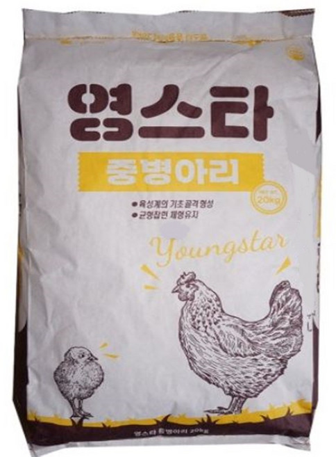 영스타 중병아리 닭사료 대한사료 중병아리사료 20kg, 1개
