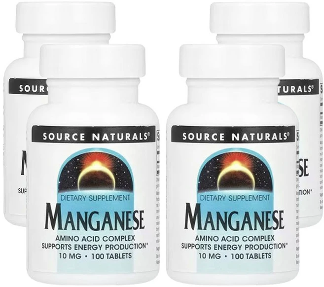 Source Naturals 소스내추럴스 망가니즈 망간 10mg 테블릿, 4개, 100정 - 쿠팡