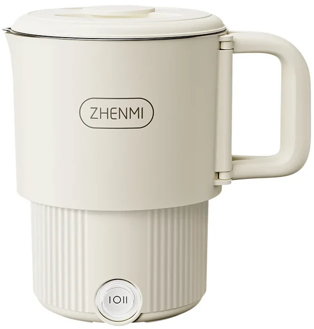 ZHEMI 접이식 전기 주전자 다기능 304 스테인리스 스틸 휴대용 물컵 여행용 800ml, 02 CN, 01 하얀색