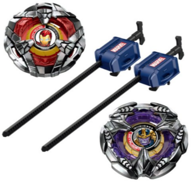 베이블레이드 X 더블 스타터 마블 배틀팽이 아이언맨 + 타노스 세트 BX-00, 색상혼합, 15세트