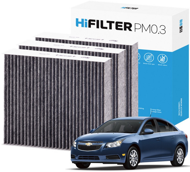 2+1 하이필터 PM 0.3 활성탄 자동차 에어컨 필터 쉐보레, 3개, 크루즈 (1세대/J300) HI-H108