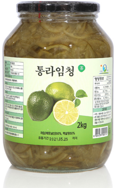 (고흥식품) 화학 첨가물이 없는 100% 통 라임차, 1개, 2kg, 1개, 1개입