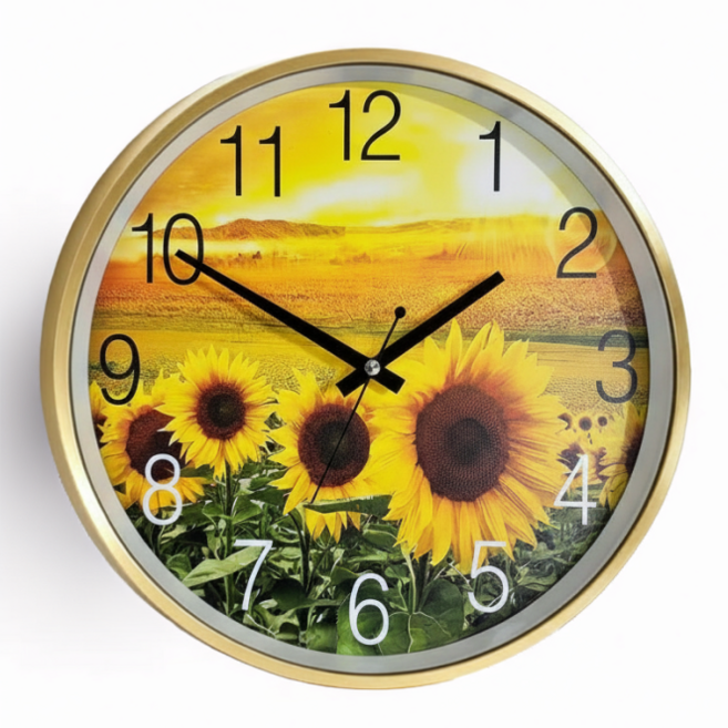 리갈 해바라기 오송이 무소음 벽시계, 아침해바라기