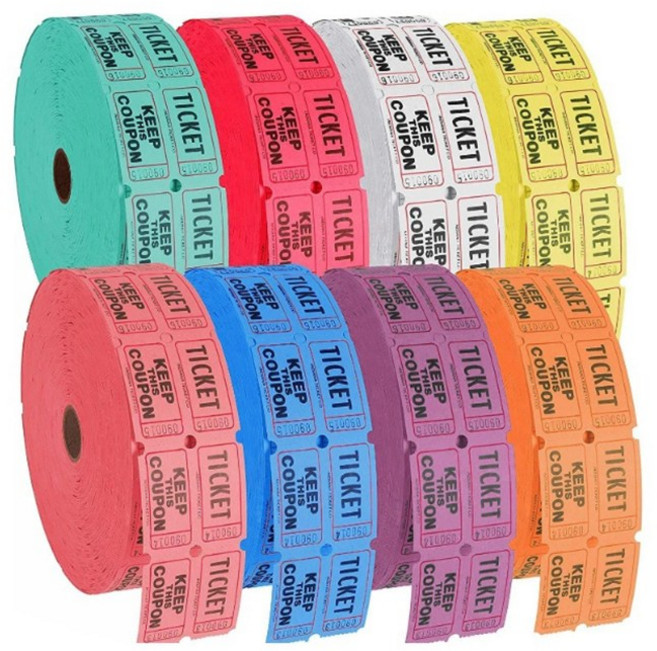 경품 추첨권 행운권 추첨 응모권 경품권 500매 1000pcs 번호표 행사용품 뽑기 래플 티켓 파티, B09 롤 그린 500매