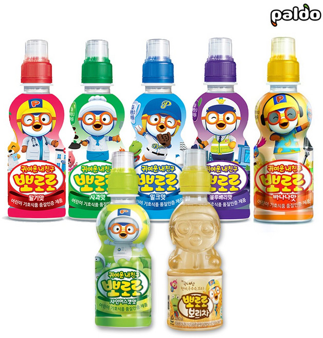 팔도 뽀로로음료 235mlx10개 6종 아기음료 보리차, 10개, 딸기5개+보리차5개, 235ml