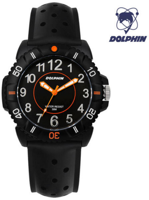 돌핀 군용시계 수험생 등산 스포츠용 올블랙 우레탄 밴드