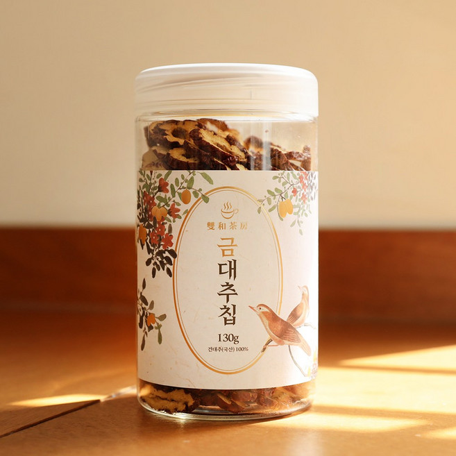 쌍화다방 우리땅 국산 대추칩 프리미엄 금대추칩 슬라이스, 130g, 3개