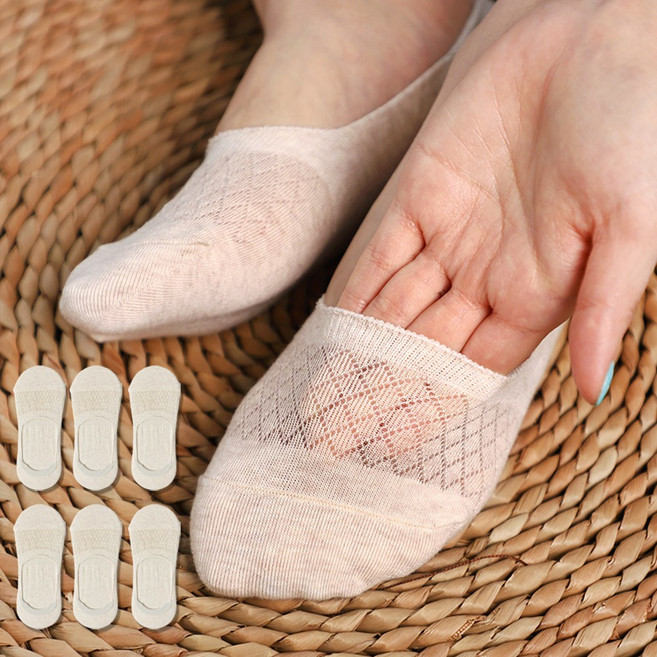국산 다이아 면 망사 덧신 양말 6켤레
