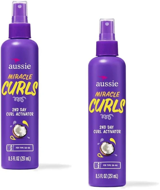 오지 미라클 컬 스프레이 젤 Aussie Miracle Curls 2nd Day Curl Activator Spray Gel, 2개, 251ml - 쿠팡