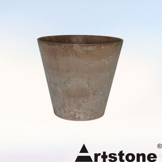 【欣榮園藝】Artstone Claire Pot 新版公司貨 經典系列 花盆 仿水泥 環保盆, 松露棕(不含水盤),D12H13, 1個