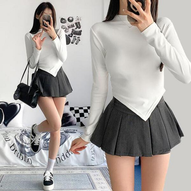 [하이틴/프레피룩/2col] 밀스 체크 플리츠 미니 스커트 치마 바지