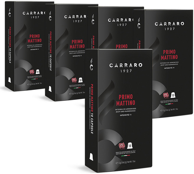 까라로 네스프레소 호환 커피캡슐 블랙라인 프리모마티노, 5.2g, 10개입, 5개