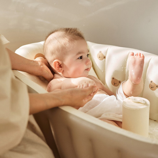 돗투돗 x 아가드 신생아 아기 소프트 욕조 유아 접이식 6개월 돌 아기 목욕용품