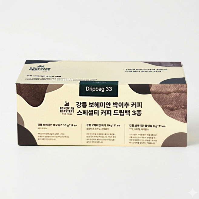 강릉 보헤미안 커피공장 박이추 드립백 커피, 1박스, 33개입
