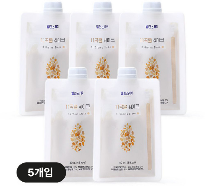 소비기한 26.12.15 밸런스테이 단백질 쉐이크 곡물맛, 5개, 40g