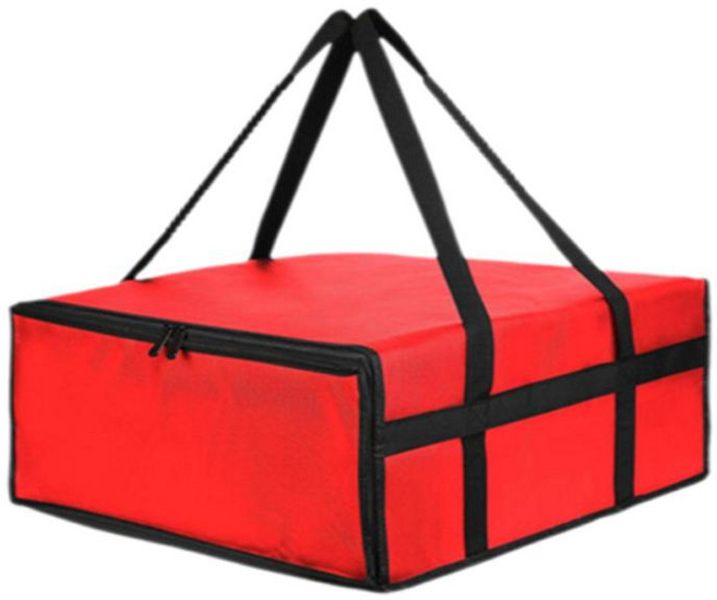 GHSHOP 피자 배달 가방 피자 캐리어 배달용 보온성 견고하고 가볍고 다용도 지퍼 식료품 가방 케이터링 회사용, 직물이 아닌 직물, 빨간색
