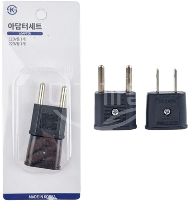 아답터세트 돼지코 110v 220v 2P세트 여행용 변환 어댑터 플러그, 1개