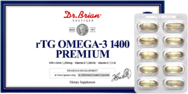 닥터브라이언 장용성 rTG 오메가3 1400 프리미엄 고순도 알티지오메가3 불포화지방산 오메가3 EPA DHA 혈행건강 인지력 기억력개선 눈건강 180캡슐 6개월분, 180정, 6개