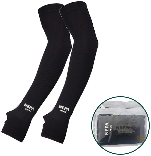 네파 텐셀 심리스 쿨토시 uv차단 팔토시 손등형 브래드캣 파우치, 블랙2p+블랙2p, 1세트