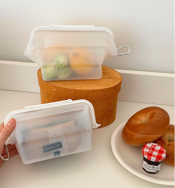 실리집 실리콘지퍼백 실리콘백 퓨어플래티늄 스탠딩, 1세트, 2개, 특대(XL)