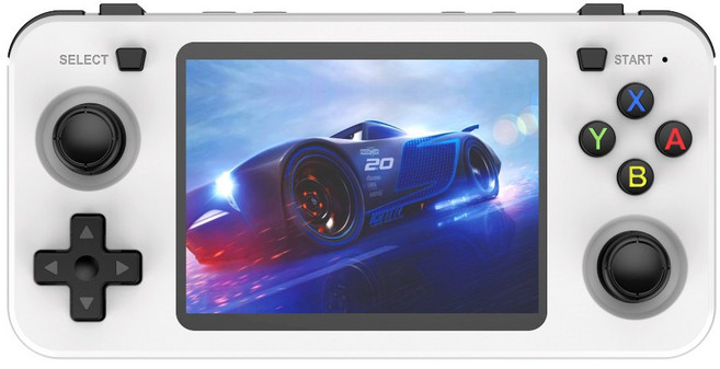 기존 Arkos R36H 게임 콘솔 3.5 인치 IPS 스크린 휴대용 포켓 비디오 플레이어 레트로 핸드 헬드 Consolas r36s 보이 선물, One Card, White 128G