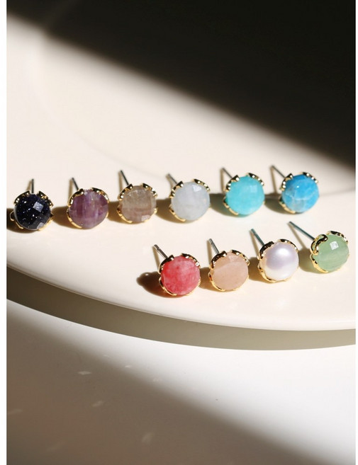 천연석 10color 탄생석 미니 원석귀걸이