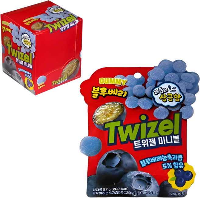 트위젤 미니볼 블루베리, 12개, 27g