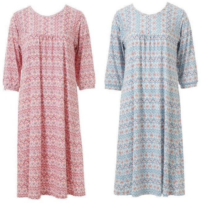 비너스 브랜드관 화사한 에스닉 나염 홈웨어 잠옷 원피스VEVS102L 2834667