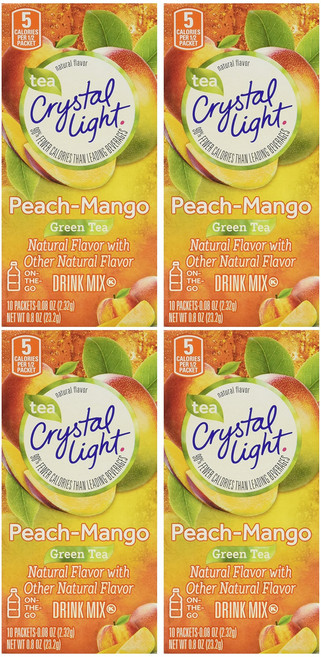 크리스탈 라이트 온 더 고 피치 망고 그린 티 10개입 크리스탈 라이트 온 더 고 피치 망고 그린 티 10개입, 1개, 1개입