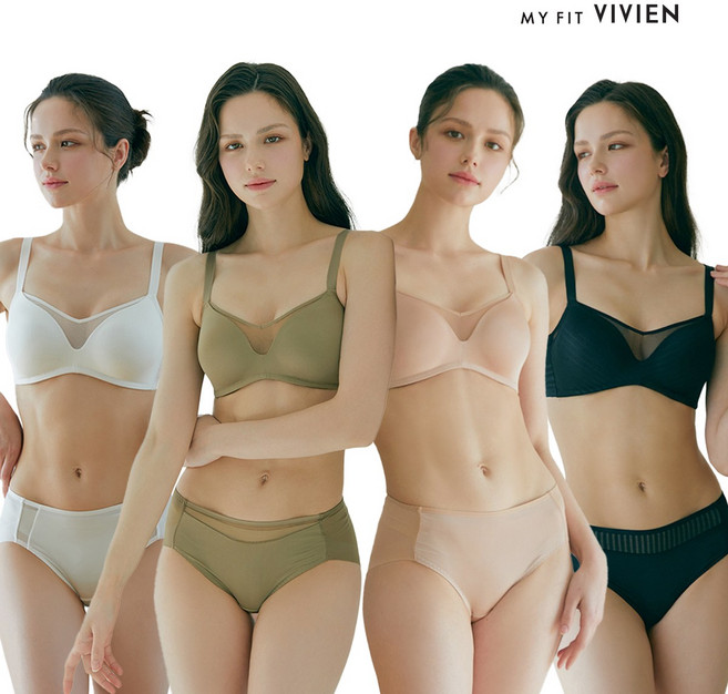 비비안 노와이어 심리스 풀컵 홈쇼핑 브라팬티세트 8종 4+4