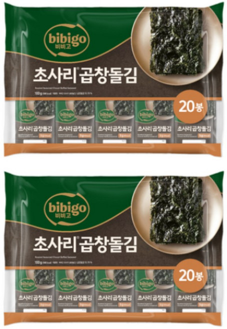 비비고 초사리곱창돌김, 40개, 5g