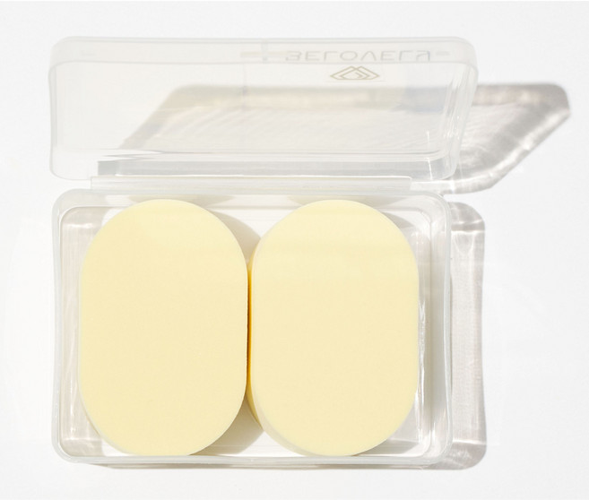 벨로벨리 이지업스펀지 베이직 Basic 메이크업 화장 퍼프 하이드로 스펀지, 1개, 그랜드오발(타원)(케이스2pcs)
