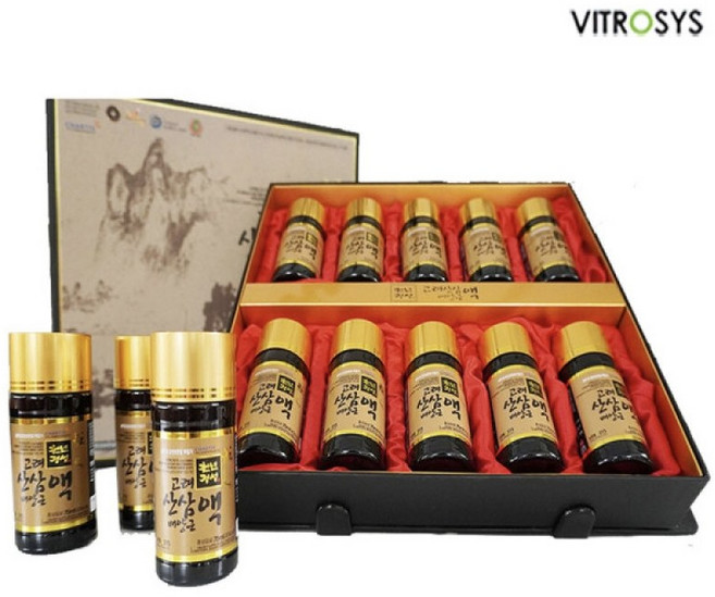 비트로시스 고려 산삼 배양근 액 | 산삼 홍삼농축액 | 진세노사이드 | 비지니스맨 선물용 | 귀중한분 선물용, 10개