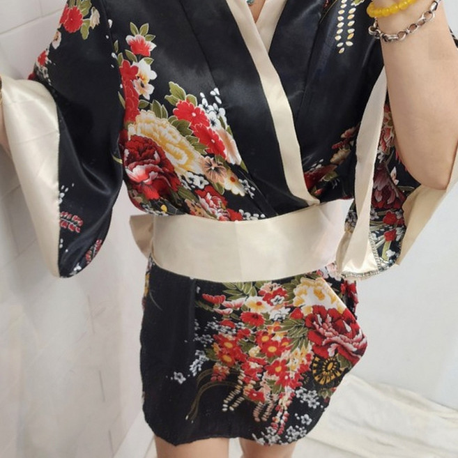 기모노 가운 란제리 여성 홈웨어 얇은 섹시한 침실 나이트웨어 부드러운