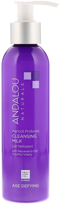 Andalou Naturals 클렌징 밀크 살구나무 프로바이오틱 피부관리 178ml(6fl oz) 2팩, 178ml