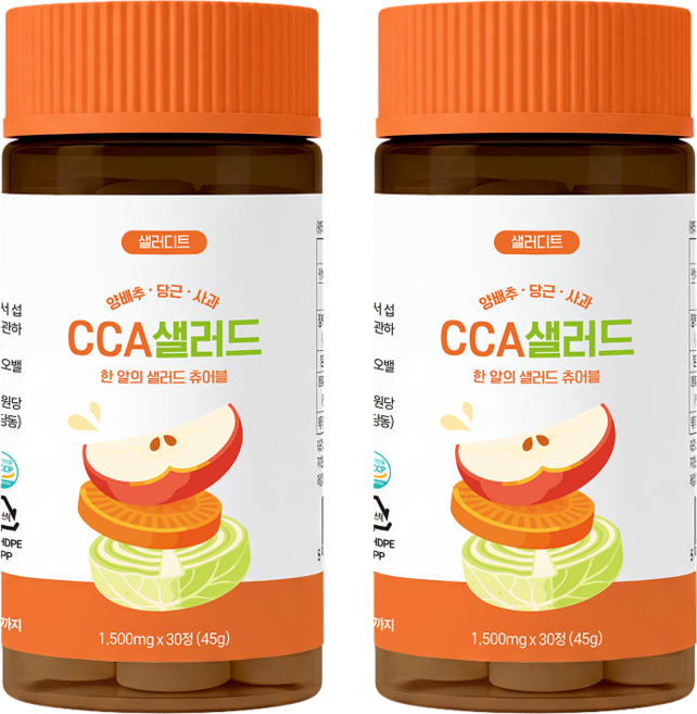 샐러디트 CCA 샐러드 30정 디톡스 츄어블 캔디 식이섬유 다이어트정체기 라인관리 이너뷰티, 2개