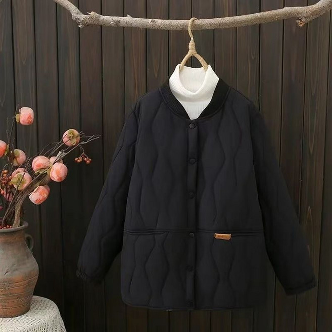 빅사이즈 여성 누빔 경량 패딩 자켓 루즈핏 미디움 퀼팅 웰론아우터 방한복 데일리룩