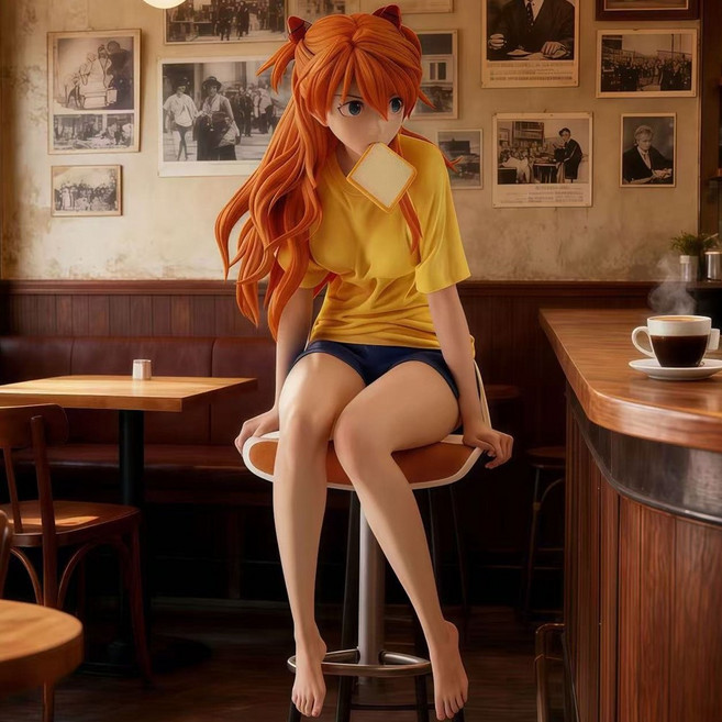 씨플 에반게리온 아스카 피규어 애니메이션 미소녀 캐릭터 굿즈, 묵인하다