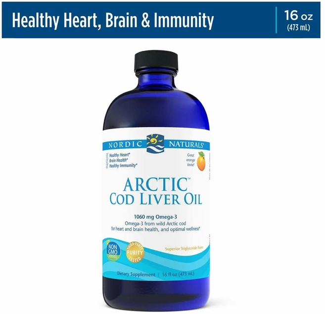 노르딕 내추럴스 1060mg 오메가3 북극 대구간유 473ml Nordic Naturals Arctic Cod Liver Oil Orange 16 oz 1060 mg, 1개 - 쿠팡