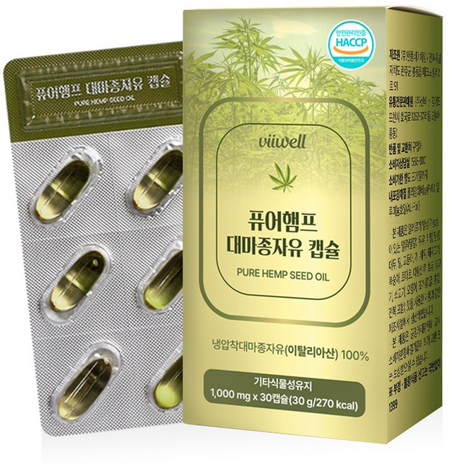 참굿즈 오메가3 오메가6 대마종자유 1000mg x 30캡슐, 3개, 30정