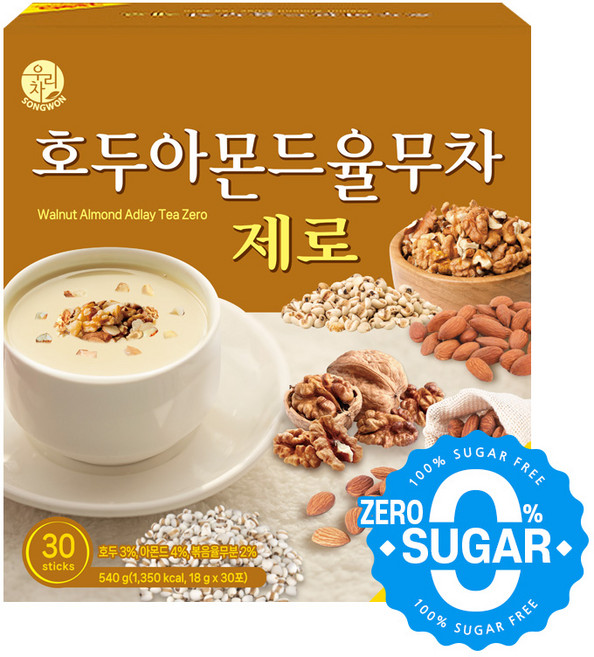 우리차 송원식품 호두아몬드 율무차 제로, 18g, 30개입, 1개