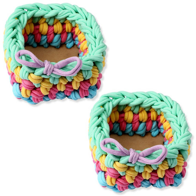 아트랄라 양말목 공예 파스텔 바구니 만들기, 2세트, 사각