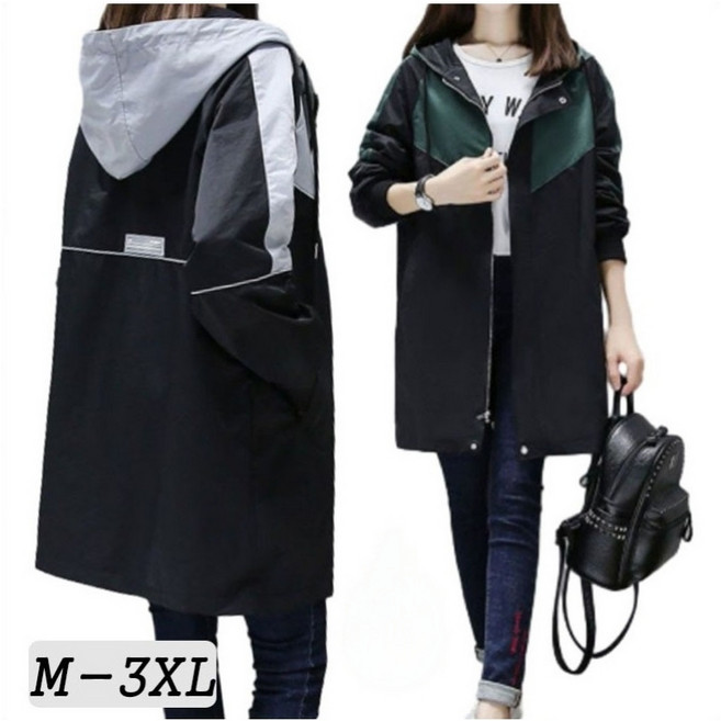 빛나는 판다빅사이즈 여성 겨울 기모 바람막이 자켓 후드 캐주얼 집업 하프 코트